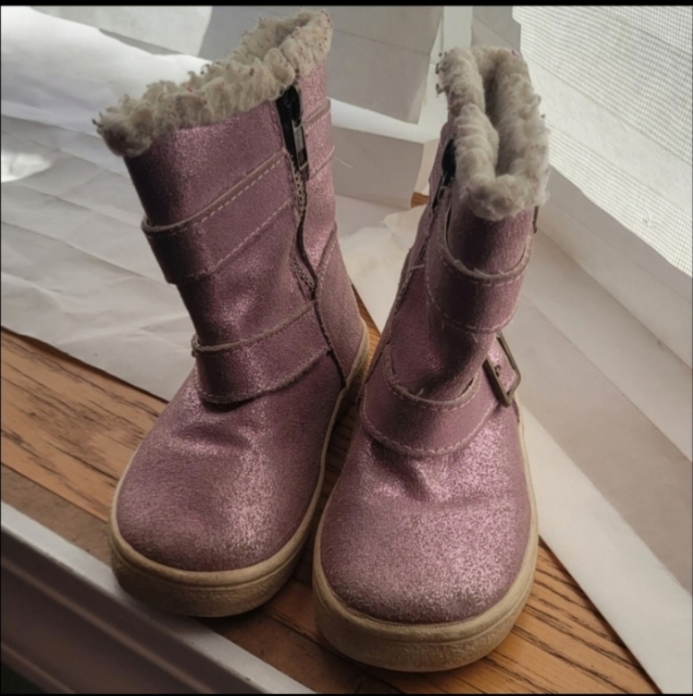 Purple sparkly toddler boots size 8